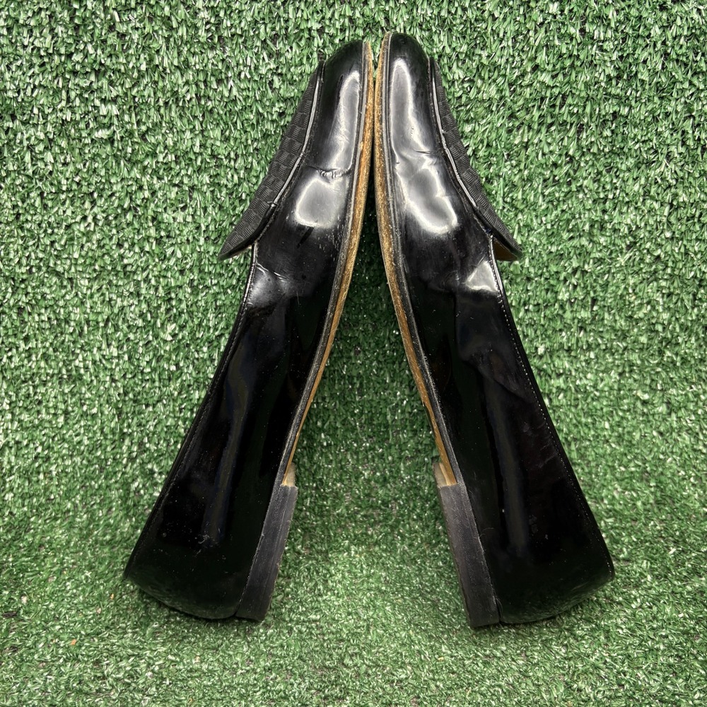 Salvatore Ferragamo Woven Patent Leather‎ Classic Loafer Flat Black Womens 8.5 B - Picture 6 of 10